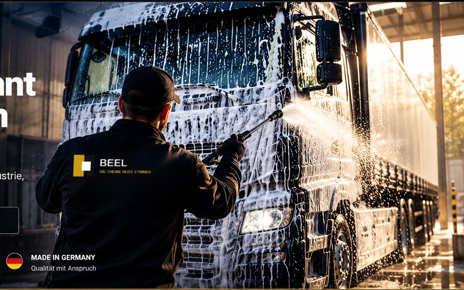 BEEL Mitarbeiter bei der professionellen LKW-Reinigung